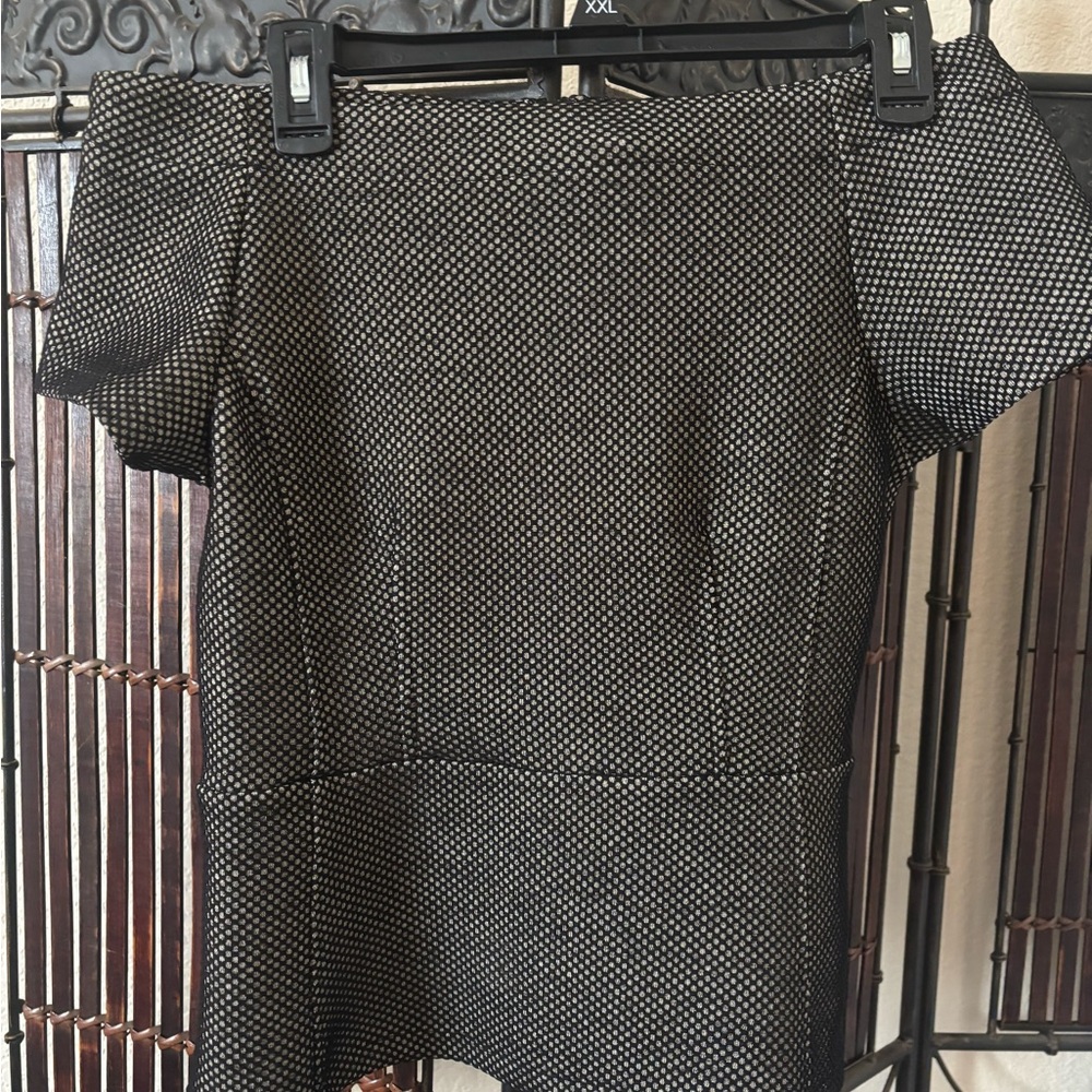 7th Avenue Studio Off-the-Shoulder Black and White Women's Blouse - Small